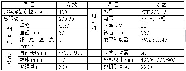 上海神威 JM10T卷揚機技術參數(shù)