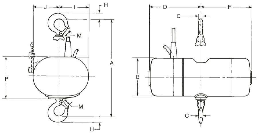 美國科美 電動環(huán)鏈葫蘆BGV - C1結(jié)構(gòu)圖