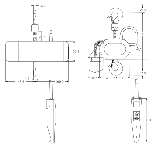 美國科美 CM Prostar 電動環(huán)鏈葫蘆結(jié)構(gòu)圖