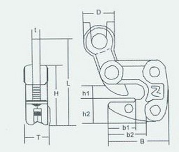 臺灣川崎 HLC型日式鋼板吊鉗結(jié)構(gòu)圖